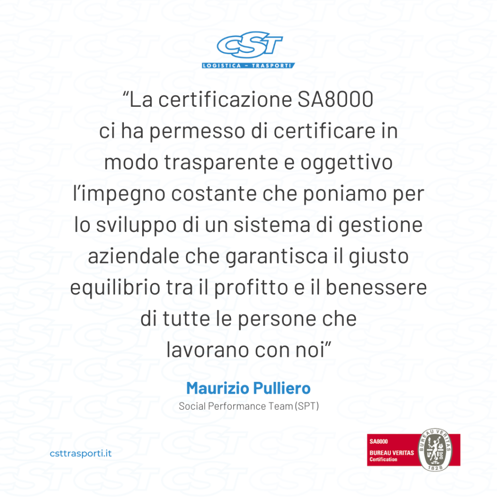 CST Certificazione SA8000 Maurizio Pulliero
